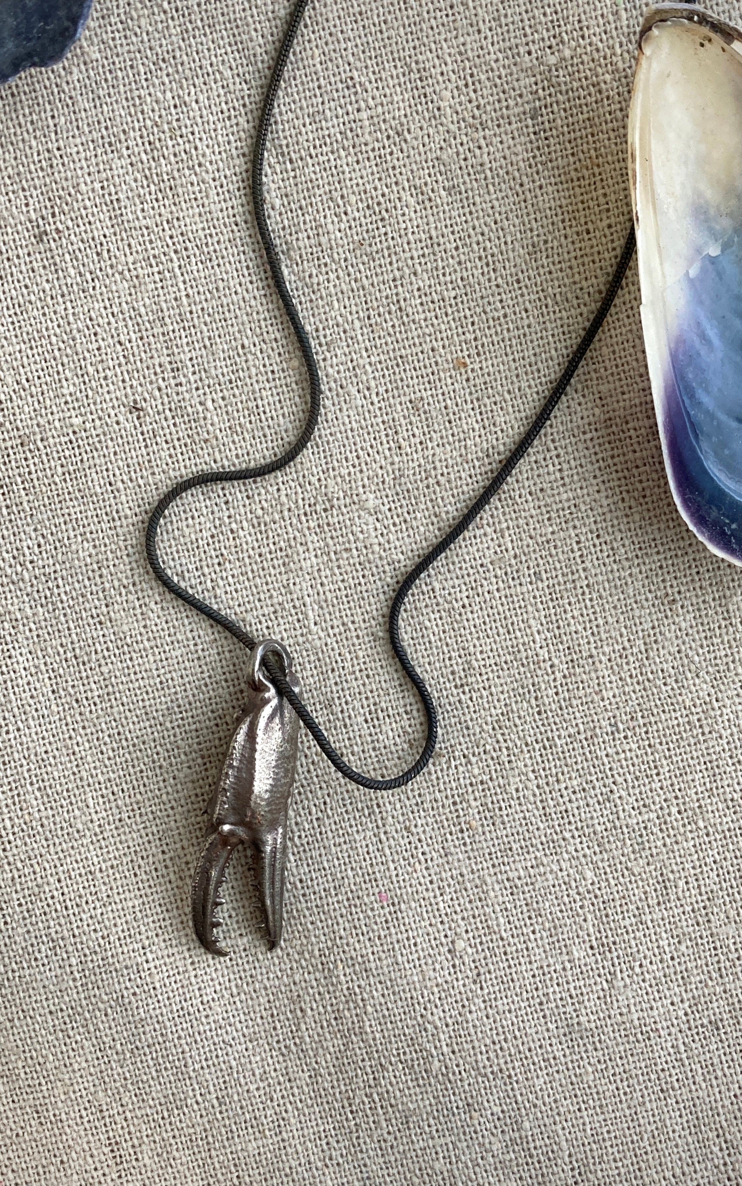 Small Crab Claw Necklace Antique Silver Crab Claw Pendant Beach Jewelry -  Etsy